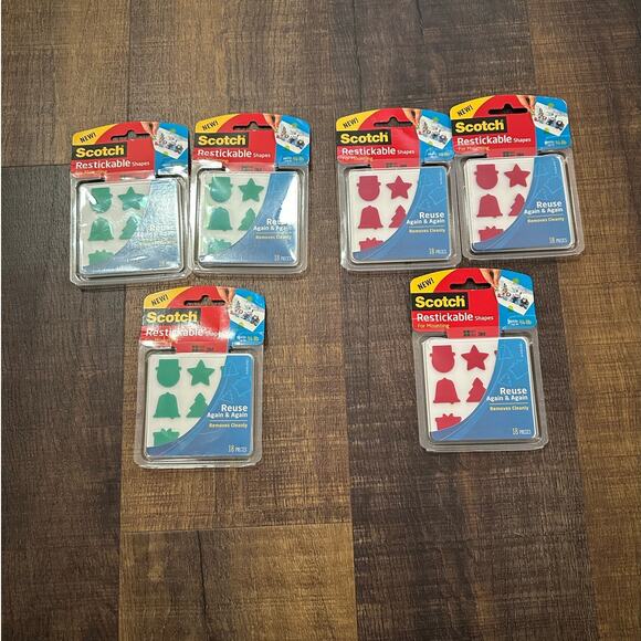 Scotch Restickable Shapes for Mounting Holiday Edition - Picture 1 of 5